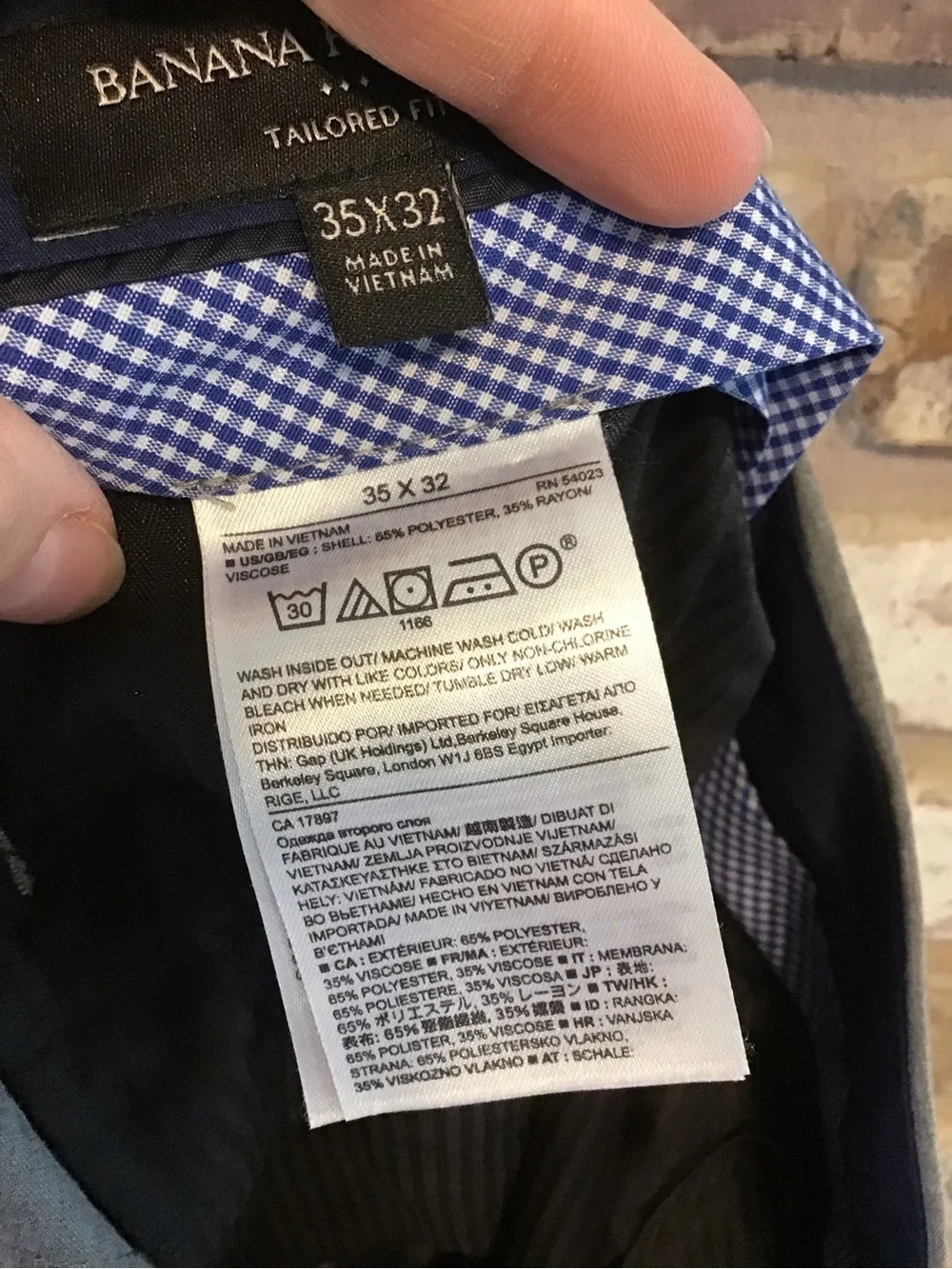 Banana Republic Gray Men's Dress Trousers - Tailored Fit 35X32